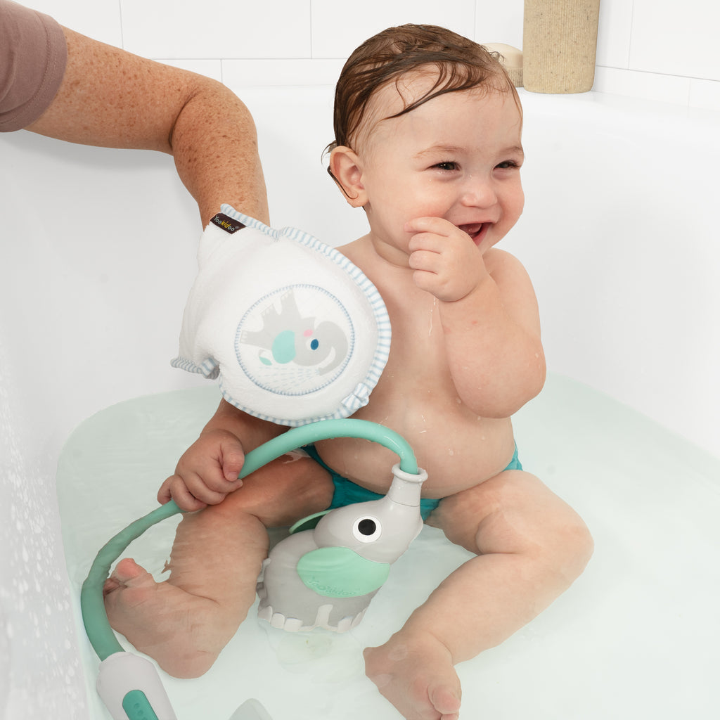 Elephant baby shower Wash & Glove Turquoise