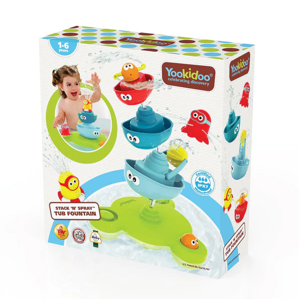 Stack N Spray Tub Fountain Yookidoo STEM Based Bath Toy