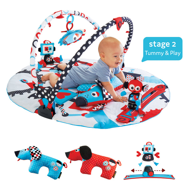 Yookidoo Baby Gym and Play Mat - 3 Stage Accessory Gym with Motorized Robot