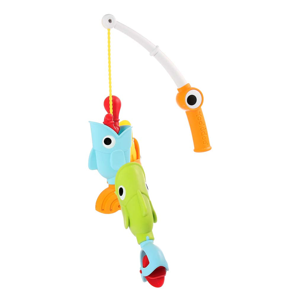 Yookidoo Bath Fishing Toy - 4 Piece Baby Bath Fishing Pole Toy Set - Catch 3 Magnetic Fish with 3 Different Actions - for Swimmi