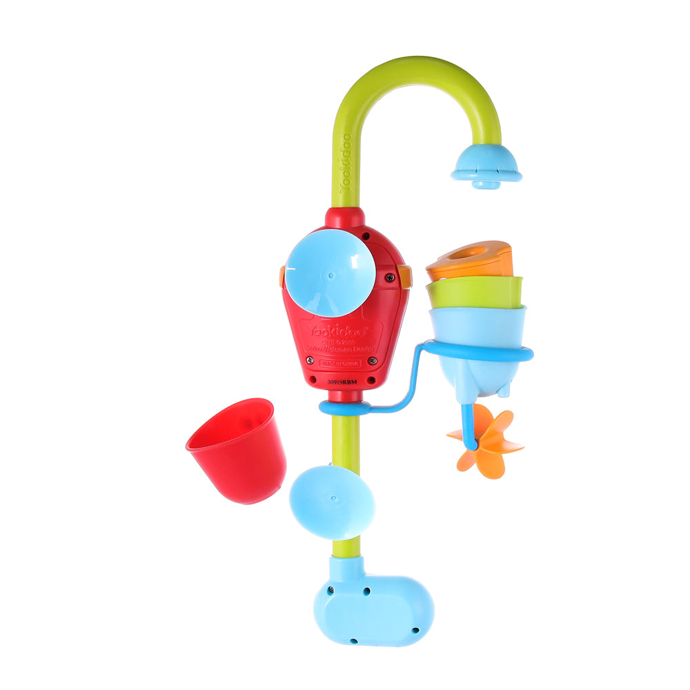 Yookidoo Toddler and Baby Bath Toy (Ages 1-3): Flow N Fill Spout-3  Stackable Play Cups - Battery Operated Moveable Hose Toy and Tumblers with  Multiple